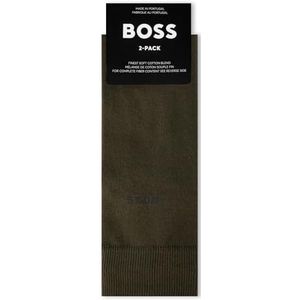 BOSS Heren 2P RS Uni Colors CC Set van twee paar halfhoge kuitsokken van katoenmix, Open Green362