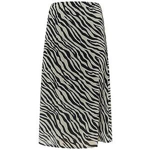 SIDONA Damesrok met zebraprint, Wit/Zwart