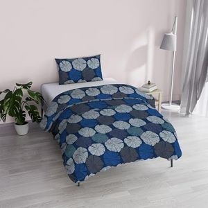 Italian Bed Linen Nieuwigheid dekbedovertrek van microvezel, bedrukt, anemoni, eenpersoonsbed