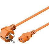 Wentronic haaks netsnoer (Schuko volgens IEC 320-C13 standaard), oranje, 2 m