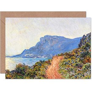 Claude Monet La Corniche Near Monaco wenskaart met blanco envelop aan de binnenkant