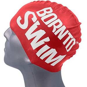 BornToSwim Badmuts met haaienmotief, siliconen, rood, met Born to Swim logo, Eén maat Cap-RE-U-A-O-RED