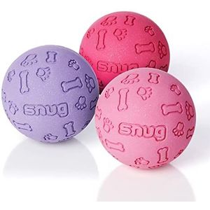Snug Set van 3 rubberen ballen voor kleine en middelgrote honden, tennisbal, vrijwel onverwoestbaar (Chic)
