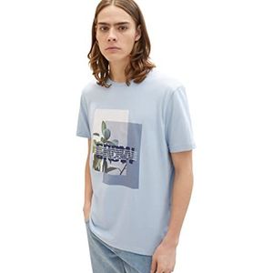 Jean TOM TAILOR Shirt en Jean pour avec imprimé Photo Homme, 15159-bleu Brumeux, M