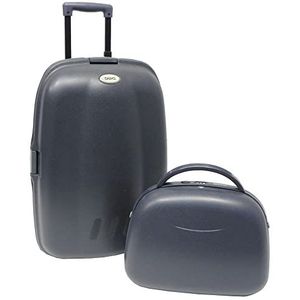 DHG Toilettas voor bagage, donkergrijs, 55 x 35 x 25 cm (HG140), Donkergrijs, Koffer + roltas en complete binnenafwerking.
