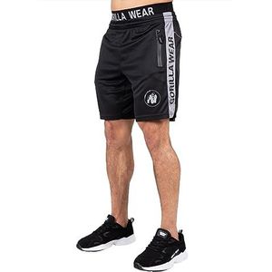 Gorilla Wear - Atlanta shorts - zwart/grijs - bodybuilding sport dagelijks leven vrije tijd met logo-opdruk, licht en comfortabel voor optimale beweging van polyester