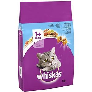 Whiskas Adult 1+ tonijndroogvoer, 7 kg (1 verpakking) - droogvoer voor volwassen katten - verschillende productverpakkingen verkrijgbaar