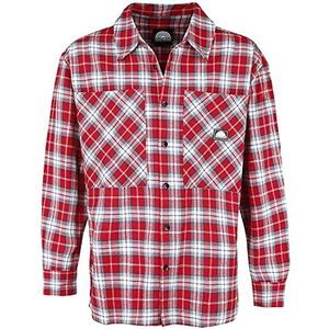 Southpole Checked Woven overhemd voor heren, oversized, geruit hemd met 2 borstzakken, S-XXL, Sp Red