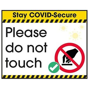 Vsafety sticker ""Please Do Not Touch"", 100 mm x 80 mm