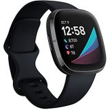 Fitbit Sense Advanced Smartwatch met gereedschap voor de gezondheid van het hart, stressmanagement en temperatuurtrends, roestvrij staal, koolstof/grafiet