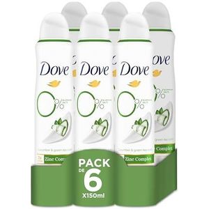 Dove 0% spray komkommer deodorant 48 uur bescherming 150 ml 6 stuks