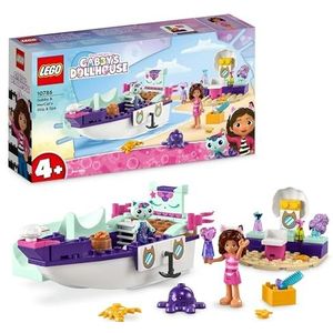 LEGO 10786 Gabby en het magische huis de boot en de spa van Gabby en Marine, set met schoonheidssalon, figuren en accessoires, speelgoed voor meisjes, jongens, kinderen vanaf 4 jaar
