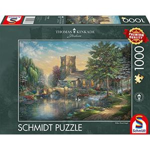 Schmidt Spiele 57367 Thomas Kinkade, Willow Wood Chapel, 1000 stukjes puzzel