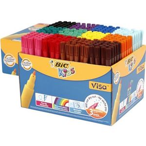 BIC Kids Visa Dunne Viltstiften - Verschillende Kleuren, Classpack van 288 Stuks