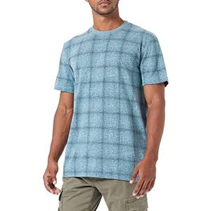 TOM TAILOR Geruit T-shirt voor heren, 30575 - Green Melange Printed Check, L, 30575 - Green Melange Printed Check