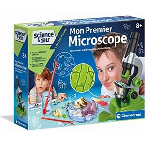 Clementoni - Wetenschap eerste microscoop, wetenschappelijk spel, Franse versie, gemaakt in Italië, 8 jaar en ouder, 52510, meerkleurig