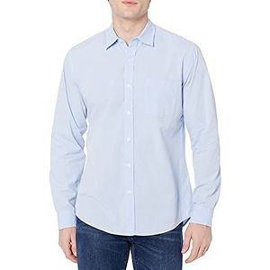 Amazon Essentials Heren casual popeline overhemd met lange mouwen klassieke pasvorm lichtblauw XXL