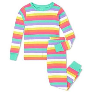 Hatley Organic Cotton Pyjama Set Pijama Meisjes, Gestreept, meerkleurig