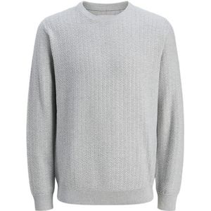 Jack & Jones Jprcctravis Knit Crew Neck, Gris clair chiné, XL