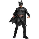 Rubies Batman Black Line Deluxe kinderkostuum met muskusborst in officiële luxe uit de film The Batman in zwart, logo met lenticulair effect en overtrekken, cape en masker