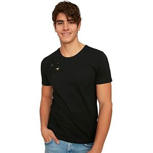 Trendyol Heren zwart mannelijk SLI. T-Shirt, zwart.