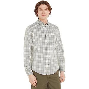 Tommy Hilfiger Rf Tartan-overhemd van corduroy, casual overhemden voor heren, Ecru / Multi