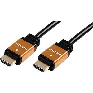 Pro Signal PSG04105 HDMI-kabel met Ethernet-stekker op stekker, metalen kop, oranje lengte 3 m, zwart