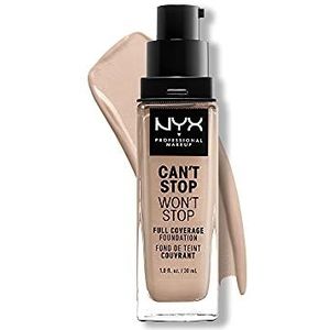NYX Professional Makeup Vloeibare foundation, dekkend, houdt 24 uur, Can't Stop Won't Stop, waterbestendig, matte afwerking, kleur (teint): Porselein