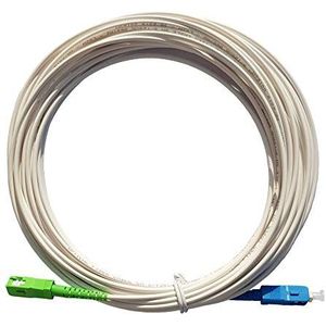 Freebox Premium glasvezelkabel (Mini 4K, Revolution, One, Delta s, Delta), hoogwaardig, zacht en versterkt, wit, SC/APC-SC/UPC (10 m)