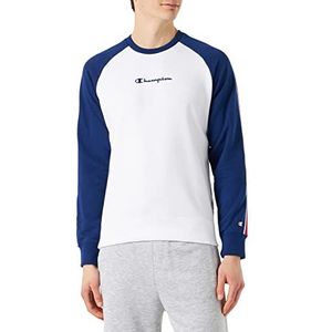 Champion Sweatshirt voor heren, wit/blauw Collection, maat S, (wit/blauwe collectie)