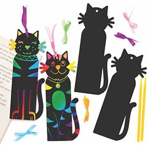 Baker Ross Kras katten bladwijzers (pak van 10) - kinderen thema creatieve hobby's AT798