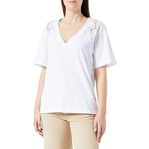 Pinko Rugby T-shirt Jersey Flash pour femme, Z04_blanc brillant, L