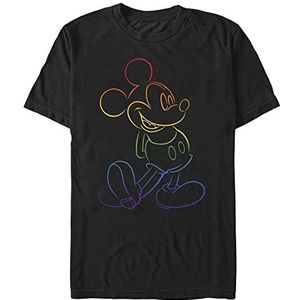 Disney Unisex Mickey Mouse Big Pride Organic T-shirt met korte mouwen zwart L, SCHWARZ