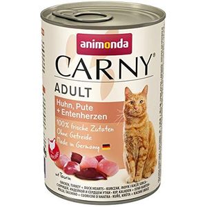 animonda Carny Natvoer voor volwassen katten - kip, kalkoen + eendenharten - 6 x 400 g
