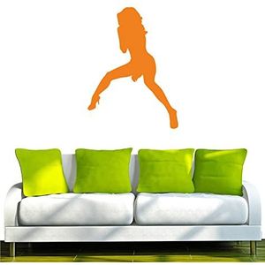 Indigos UG Muursticker w489 Sexy damesstickers, 96 x 72 cm, oranje