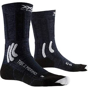 X-SOCKS Trek X Merino uniseks sokken, Blauw (Midnight Blue/Arctic White)