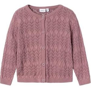 NAME IT Nmfhipil Ls Knit Card vest voor meisjes, Roze