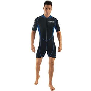 Seac Look Man Korte jumpsuit voor heren, voor duiken, snorkelen en wateractiviteiten, neopreen, 2,5 mm, heren, zwart/blauw, XXXXL