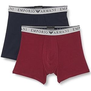 Emporio Armani Emporio Armani Endurance Boxershorts voor heren, middelgroot, 2 stuks, Borgundy/Marine