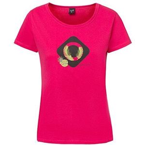 IZAS Nun T-shirt voor dames van katoen met korte mouwen, Fuchsia
