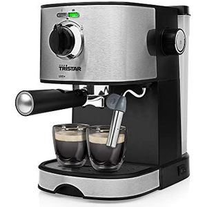 Tristar Espresso-koffiezetapparaat CM-2275 – stoommondstuk – zuiger voor 1 of 2 kopjes koffie – 15 bar, roestvrij staal, zwart