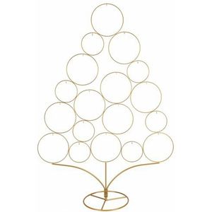 Villa d'Este Home Tivoli Kerstboom van metaal, h. 96 cm, 18 haken, goud, XMas