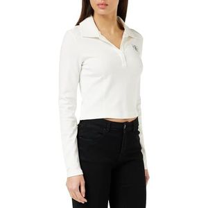 Calvin Klein Jeans Poloshirt Milano Regular Top Andere gebreide tops voor dames, Helder Wit