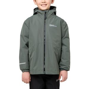 Jack Wolfskin Iceland 3-in-1 Jacket K Uniseks kinderjas, leisteen, groen/zwart