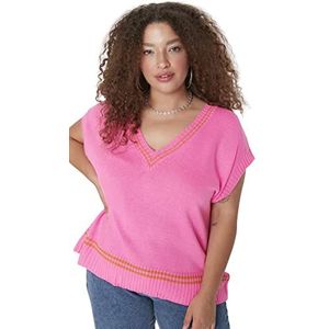 TRENDYOL Women's TBBAW23DN0003/Fuşya sweatshirt, fuchsia, 3XL, fuchsia, Fuchsia