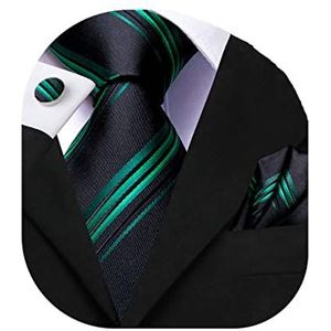Dubulle Dunne geweven zijden stropdas voor heren, Bgreen zwart