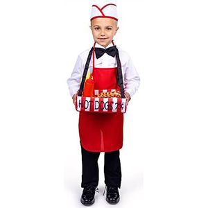 Dress Up America Hot-dogs verkoperskostuum kelnerskostuum kinderen Halloween kostuum jongens