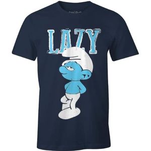 Les Schtroumpfs Heren T-shirt, marineblauw, XL, Navy Blauw