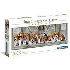 Clementoni - 39435 - High Quality Collection Panorama - Beagles - 1000 stukjes - Puzzel voor volwassenen, 14-99 jaar, dierenpuzzel, landschap, entertainment voor volwassenen, klassieke puzzel, gemaakt