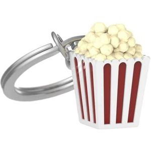 O meta[l]morphose Metalen broek, sleutelhanger, popcorn, MTM135-01, rood, wit, Eén maat, Rood, Wit, Taille unique